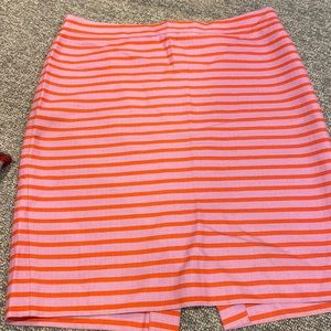 JCrew striped linen pencil skirt